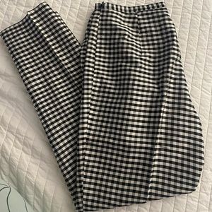 Ralph Lauren straight cropped silk gingham pants Sz 6